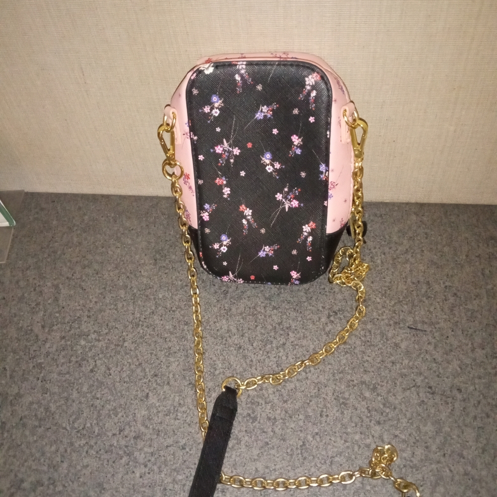 Floral Black and Pink Crossbody Bag - Picture 2 of 8